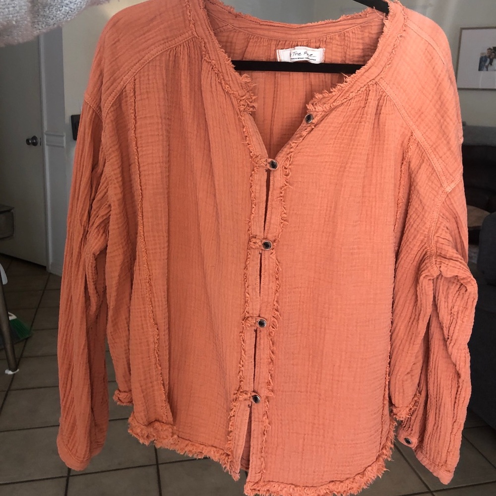 Free People: We the Free Bright Orange Shirt